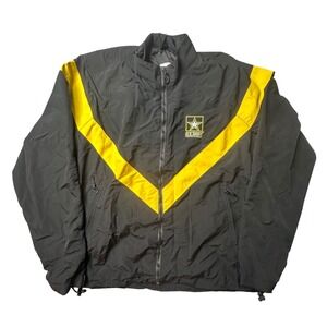 UNICOR Jacket Mens Medium Black Army Physical Fitness Uniform APFU Windbreaker